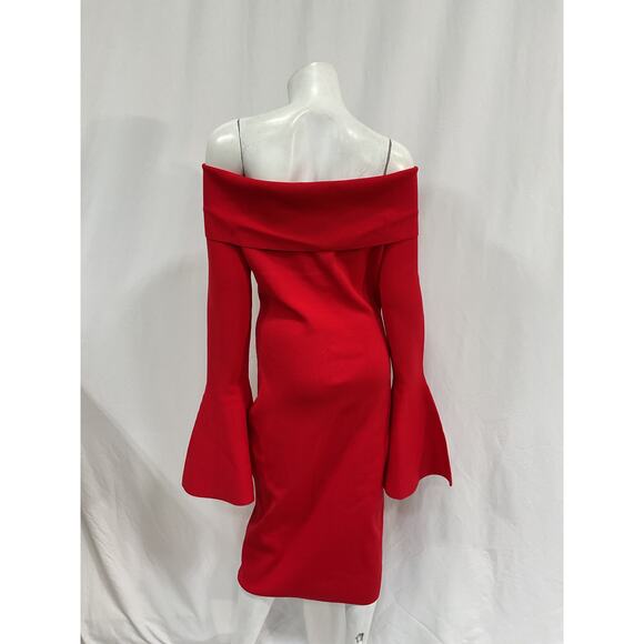 Solace London 'Mori' Red Viscose Midi Dress Size L - Picture 3 of 5